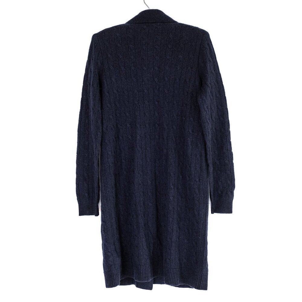 Polo Ralph Lauren 100% Cashmere Double Breasted Soft Cable Knit Navy Cardigan XS - Picture 6 of 11